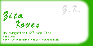 zita koves business card